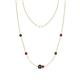 1 - Linea 0.57 ctw Black Diamond (4 mm) and Ruby Women Station Necklace 