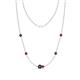 1 - Linea 0.57 ctw Black Diamond (4 mm) and Ruby Women Station Necklace 