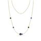 1 - Linea 0.58 ctw Black Diamond (4 mm) and Tanzanite Women Station Necklace 