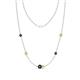 1 - Linea 0.57 ctw Black Diamond (4 mm) and Yellow Diamond Women Station Necklace 