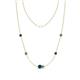 1 - Linea 0.57 ctw Blue Diamond (4 mm) and Created Alexandrite Women Station Necklace 