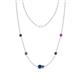 1 - Linea 0.49 ctw Blue Diamond (4 mm) and Amethyst Women Station Necklace 