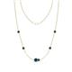 1 - Linea 0.55 ctw Blue Diamond (4 mm) and Black Diamond Women Station Necklace 