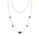 1 - Linea 0.57 ctw Blue Diamond (4 mm) and Blue Sapphire Women Station Necklace 