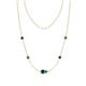 1 - Linea 0.57 ctw Blue Diamond (4 mm) and Green Garnet Women Station Necklace 