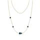 1 - Linea 0.49 ctw Blue Diamond (4 mm) and Iolite Women Station Necklace 