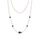 1 - Linea 0.55 ctw Blue Diamond (4 mm) and London Blue Topaz Women Station Necklace 