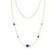 1 - Linea 0.52 ctw Blue Diamond (4 mm) and Moissanite Women Station Necklace 