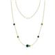 1 - Linea 0.57 ctw Blue Diamond (4 mm) and Peridot Women Station Necklace 