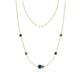 1 - Linea 0.55 ctw Blue Diamond (4 mm) and Smoky Quartz Women Station Necklace 