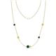 1 - Linea 0.55 ctw Blue Diamond (4 mm) and Yellow Diamond Women Station Necklace 