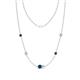 1 - Linea 0.55 ctw Blue Diamond (4 mm) and Natural Diamond Women Station Necklace 