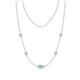 1 - Linea 0.46 ctw Aquamarine (4 mm) and Lab Grown Diamond Women Station Necklace 