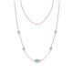 1 - Linea 0.46 ctw Aquamarine (4 mm) and Natural Diamond Women Station Necklace 