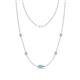 1 - Linea 0.46 ctw Aquamarine (4 mm) and Natural Diamond Women Station Necklace 