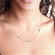 2 - Linea 0.46 ctw Aquamarine (4 mm) and Smoky Quartz Women Station Necklace 