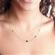 2 - Linea 0.51 ctw Black Diamond (4 mm) and Aquamarine Women Station Necklace 