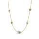 4 - Linea 0.48 ctw Aquamarine (4 mm) and Created Alexandrite Women Station Necklace 