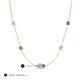3 - Linea 0.48 ctw Aquamarine (4 mm) and Created Alexandrite Women Station Necklace 