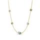 4 - Linea 0.48 ctw Aquamarine (4 mm) and Created Alexandrite Women Station Necklace 