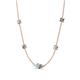 4 - Linea 0.48 ctw Aquamarine (4 mm) and Created Alexandrite Women Station Necklace 