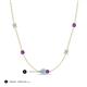 3 - Linea 0.40 ctw Aquamarine (4 mm) and Amethyst Women Station Necklace 