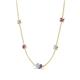 4 - Linea 0.40 ctw Aquamarine (4 mm) and Amethyst Women Station Necklace 