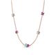 4 - Linea 0.40 ctw Aquamarine (4 mm) and Amethyst Women Station Necklace 