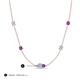 3 - Linea 0.40 ctw Aquamarine (4 mm) and Amethyst Women Station Necklace 