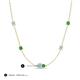 3 - Linea 0.48 ctw Aquamarine (4 mm) and Green Garnet Women Station Necklace 