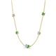 4 - Linea 0.48 ctw Aquamarine (4 mm) and Green Garnet Women Station Necklace 