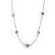 4 - Linea 0.48 ctw Aquamarine (4 mm) and Green Garnet Women Station Necklace 