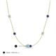 3 - Linea 0.40 ctw Aquamarine (4 mm) and Iolite Women Station Necklace 