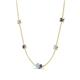 4 - Linea 0.40 ctw Aquamarine (4 mm) and Iolite Women Station Necklace 