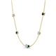 4 - Linea 0.46 ctw Aquamarine (4 mm) and London Blue Topaz Women Station Necklace 