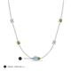 3 - Linea 0.48 ctw Aquamarine (4 mm) and Peridot Women Station Necklace 