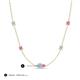 3 - Linea 0.49 ctw Aquamarine (4 mm) and Pink Sapphire Women Station Necklace 