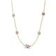 4 - Linea 0.49 ctw Aquamarine (4 mm) and Pink Sapphire Women Station Necklace 