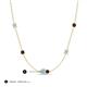 3 - Linea 0.48 ctw Aquamarine (4 mm) and Red Garnet Women Station Necklace 