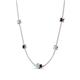 4 - Linea 0.48 ctw Aquamarine (4 mm) and Red Garnet Women Station Necklace 
