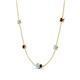 4 - Linea 0.48 ctw Aquamarine (4 mm) and Red Garnet Women Station Necklace 