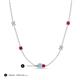 3 - Linea 0.46 ctw Aquamarine (4 mm) and Ruby Women Station Necklace 