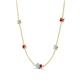 4 - Linea 0.46 ctw Aquamarine (4 mm) and Ruby Women Station Necklace 