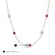 3 - Linea 0.46 ctw Aquamarine (4 mm) and Ruby Women Station Necklace 