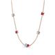 4 - Linea 0.46 ctw Aquamarine (4 mm) and Ruby Women Station Necklace 