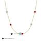 3 - Linea 0.46 ctw Aquamarine (4 mm) and Ruby Women Station Necklace 