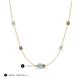 3 - Linea 0.46 ctw Aquamarine (4 mm) and Smoky Quartz Women Station Necklace 