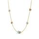 4 - Linea 0.46 ctw Aquamarine (4 mm) and Smoky Quartz Women Station Necklace 