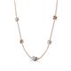 4 - Linea 0.46 ctw Aquamarine (4 mm) and Smoky Quartz Women Station Necklace 
