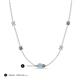 3 - Linea 0.46 ctw Aquamarine (4 mm) and Smoky Quartz Women Station Necklace 